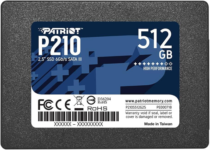 Patriot P210 512GB Unidad SSD Interna - SATA 3 2.5" - Unidad de...