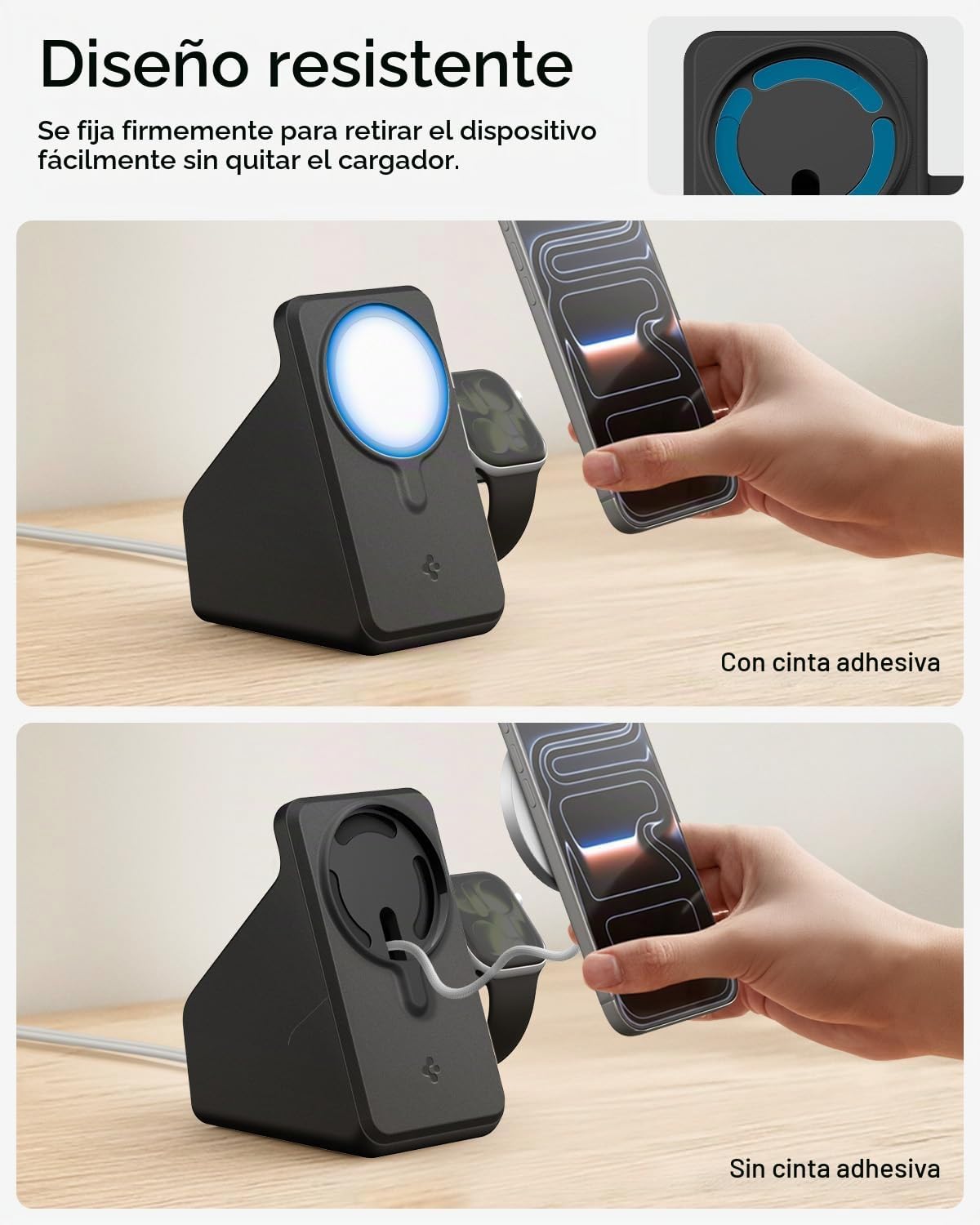 Spigen para MagSafe (25W), funda con soporte para cargador de Apple Watch
