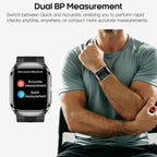 Smart Watch para Hombres y Mujeres con Puño con Airbag, Monitor de Frecuencia Cardíaca 24/7, Presión Arterial, Seguimiento del Sueño, Oxígeno en la Sangre, Pantalla AMOLED de 2.06" (Answer/Make), Batería de 530mAh, Rastreador de Fitness