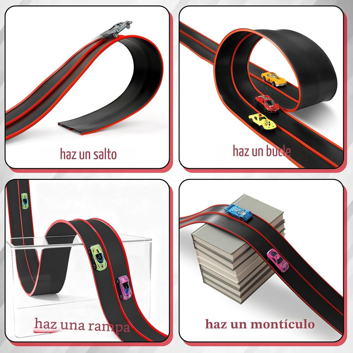 Juguetes flexibles de pista de carreras para niños, juego de inicia...