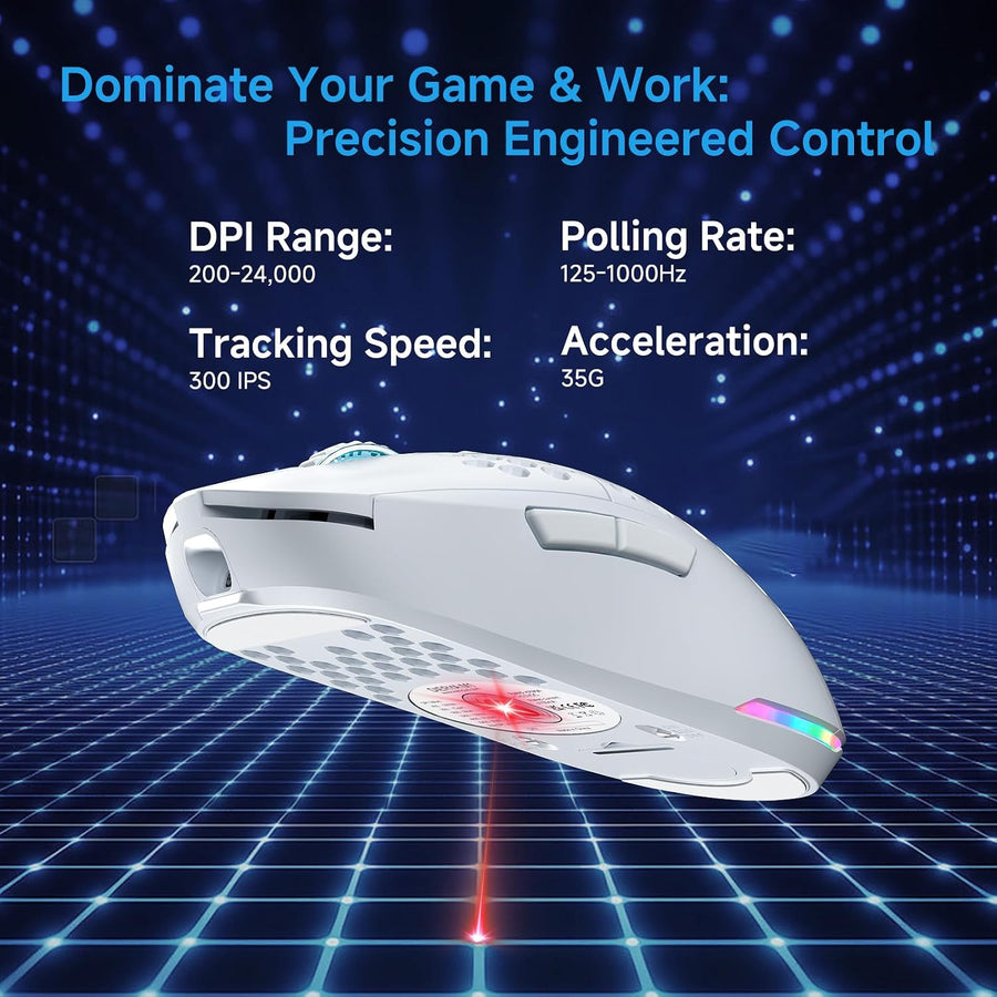 TMKB Falcon M1 - Ratón inalámbrico para juegos, sensor óptico de 24...