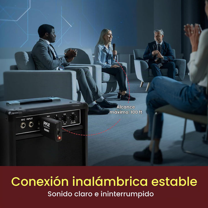 Pyle Sistema de Micrófono Inalámbrico VHF Portátil - Conjunto Trans...
