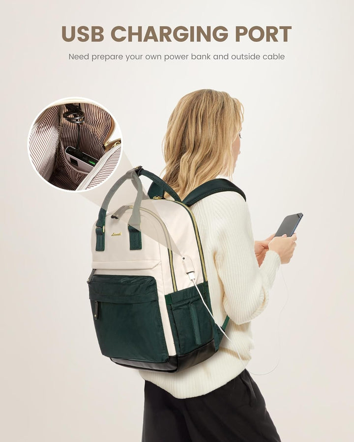 LOVEVOOK - Mochila para portátil de viaje para mujer, bolsa antirro...