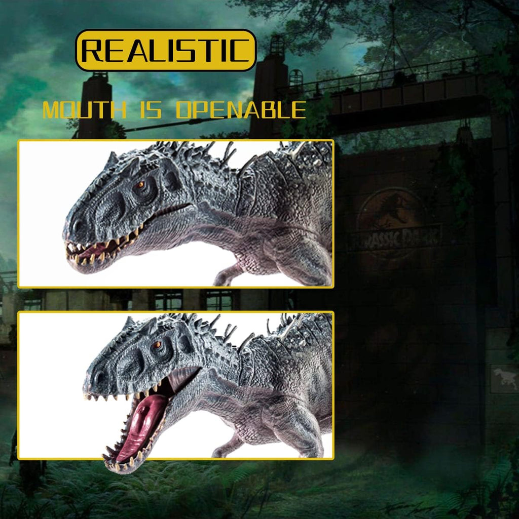 Juego de 2 piezas de dinosaurios, tiranosaurio Rex grande de 15.7 pulgadas y T-rex realista de 12.2 pulgadas, figura de acción de dinosaurio educativa modelo animal de vida silvestre, ideal para coleccionista, recuerdo de fiesta, regalos de cumpleaños