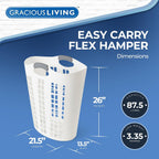 Gracious Living Cesta de lavandería, cesta plegable flexible fácil de