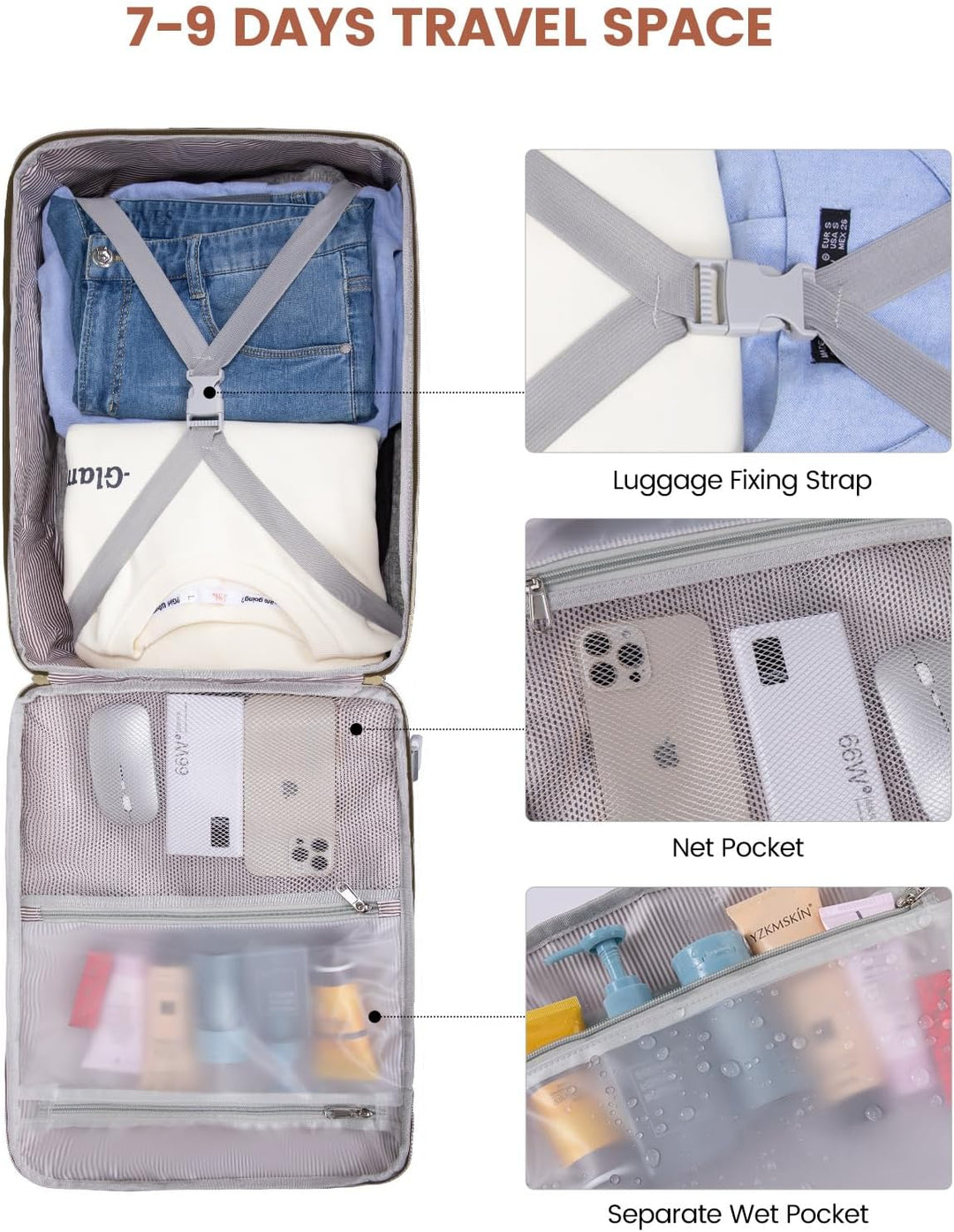 LOVEVOOK Mochila de viaje de 50 litros para mujeres y hombres, equi...