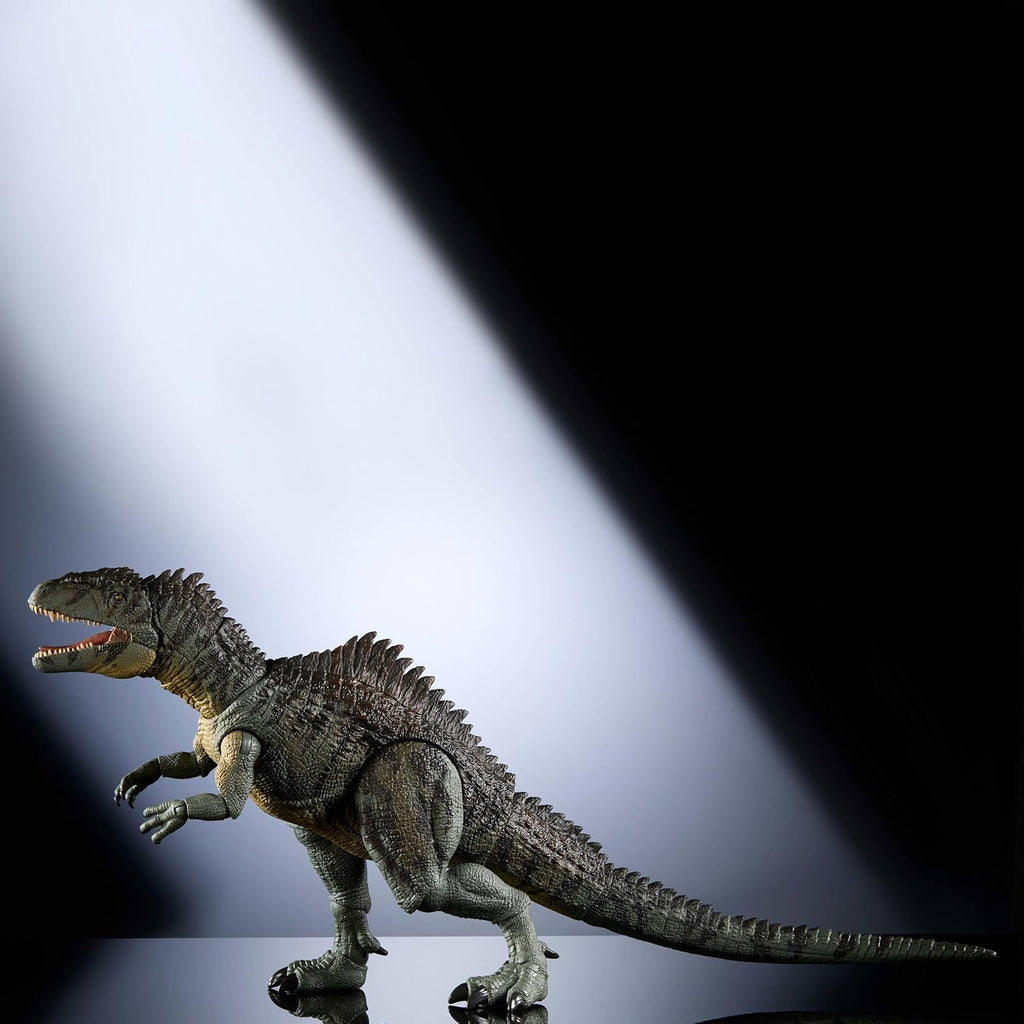 Figura de Dinosaurio Giganotosaurus Colección Hammond de Mattel Jurassic World Dominion, 21 Articulaciones, Ojos de Vidrio, Cola Alambreada y Lengua Posable