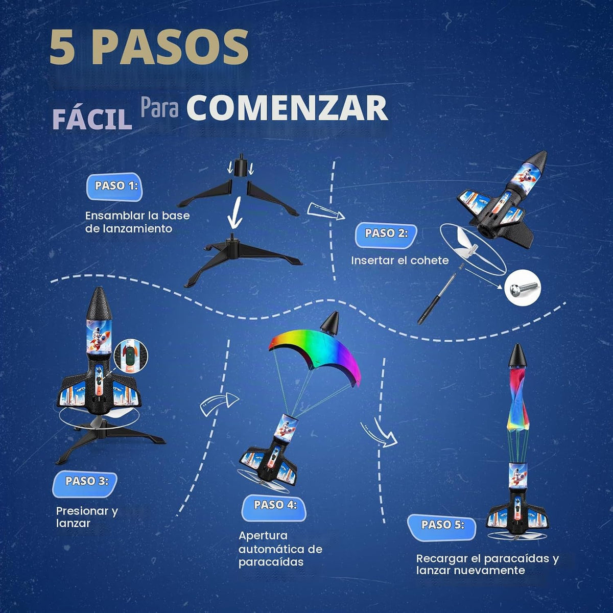 Lanzacohetes para niños, Spinner Rokcet, juguetes Rokcet para niños de 6 a