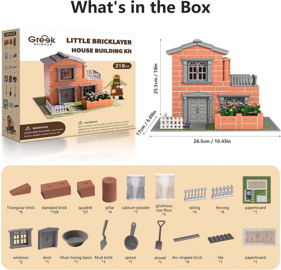 Mini kit de construcción de casa para niños de 8 años en