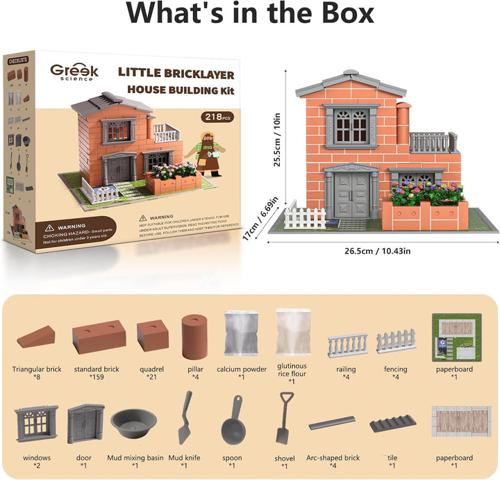 Mini kit de construcción de casa para niños de 8 años en