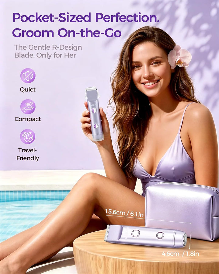 Recortadora de bikini para mujer, maquinilla de afeitar y afeitador...