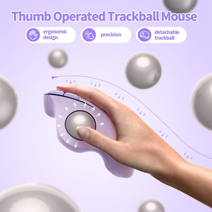 seenda Ratón de Trackball inalámbrico, mouse ergonómico Bluetooth R...