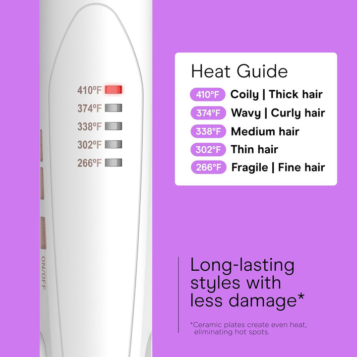 Conair - Plancha de cerámica doble de 1 pulgada, alisador de pelo c...