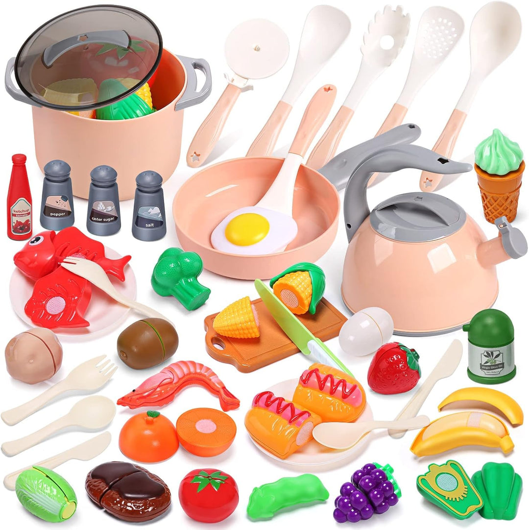 CUTE STONE Juego de Accesorios de Cocina de Juguete, Juegos de Comi...
