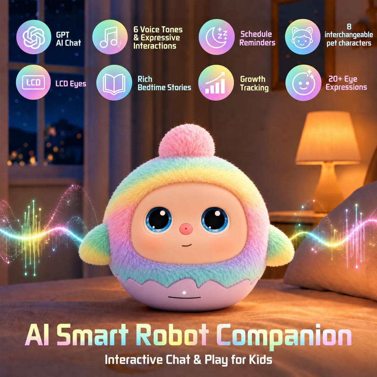 Robot Compañero de IA Lovi para Niños, Juguetes Hablantes Interactivos Emocionales Inteligentes