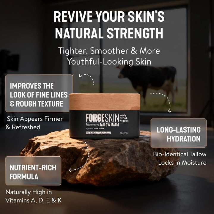 FORGE SKIN® Bálsamo de Defensa contra Arrugas de Sebo de Res para H...