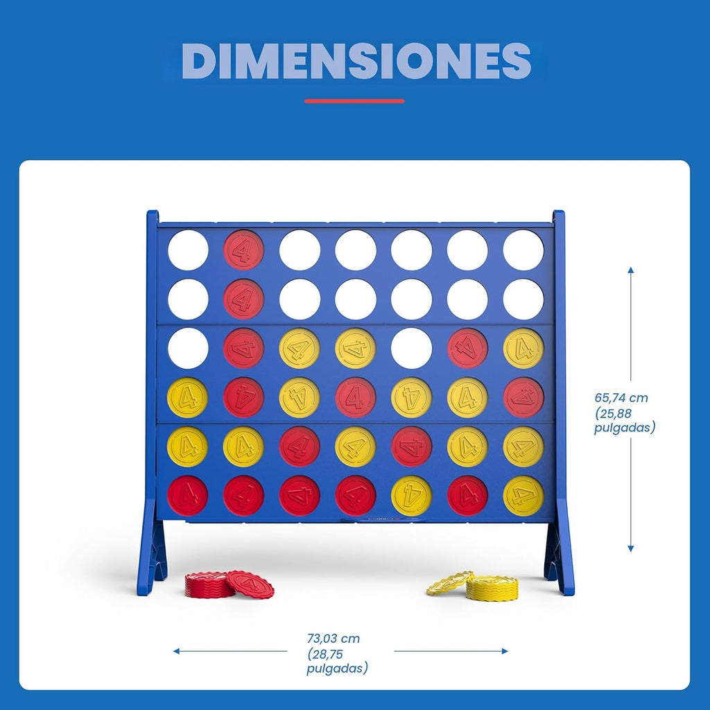 EastPoint - Juego de césped Connect 4 de gran tamaño, color azul, 42 piezas