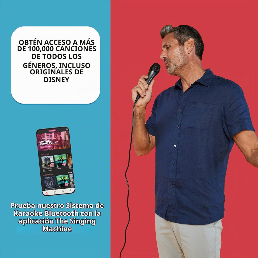 Sistema de karaoke con Bluetooth parte superior para carga de CDG, espectáculo de discoteca sonido y luces (negro) SML385BTBK Singing Machine, Blanco, M