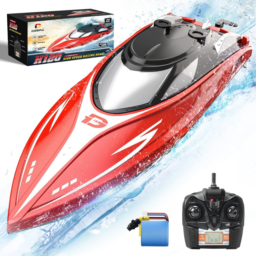 DEERC H120 - Barco a control remoto rápido para piscinas y lagos, 2...