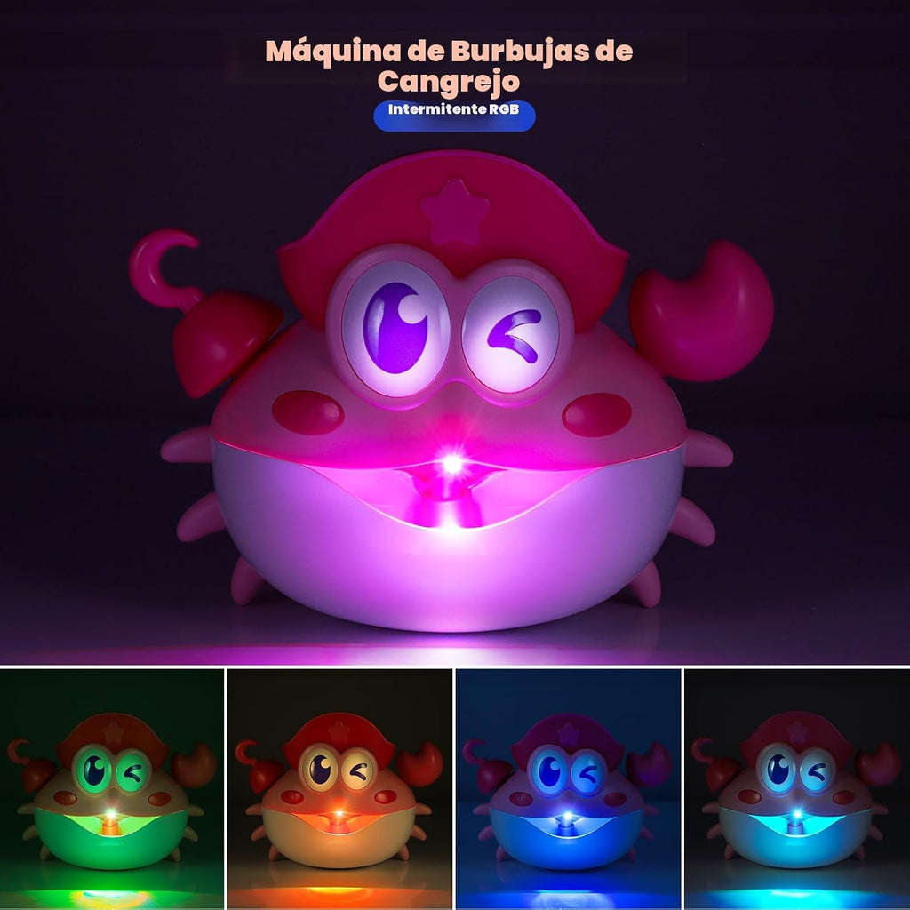 Juguetes de baño, juguetes de baño iluminados para bebés, máquina de burbujas de baño con luz RGB colorida, gran cumpleaños para niños y niñas, juguete de bañera para niños de 1-3, 4-8 años