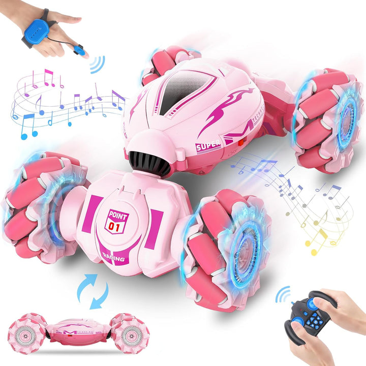 Fosgoit Coches RC Rosa para Niñas de 6 a 12 años, Coches de Acrobac...