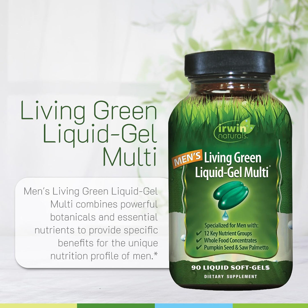Irwin Naturals Men's Living Green Liquid Gel Multi - 70 nutrien...