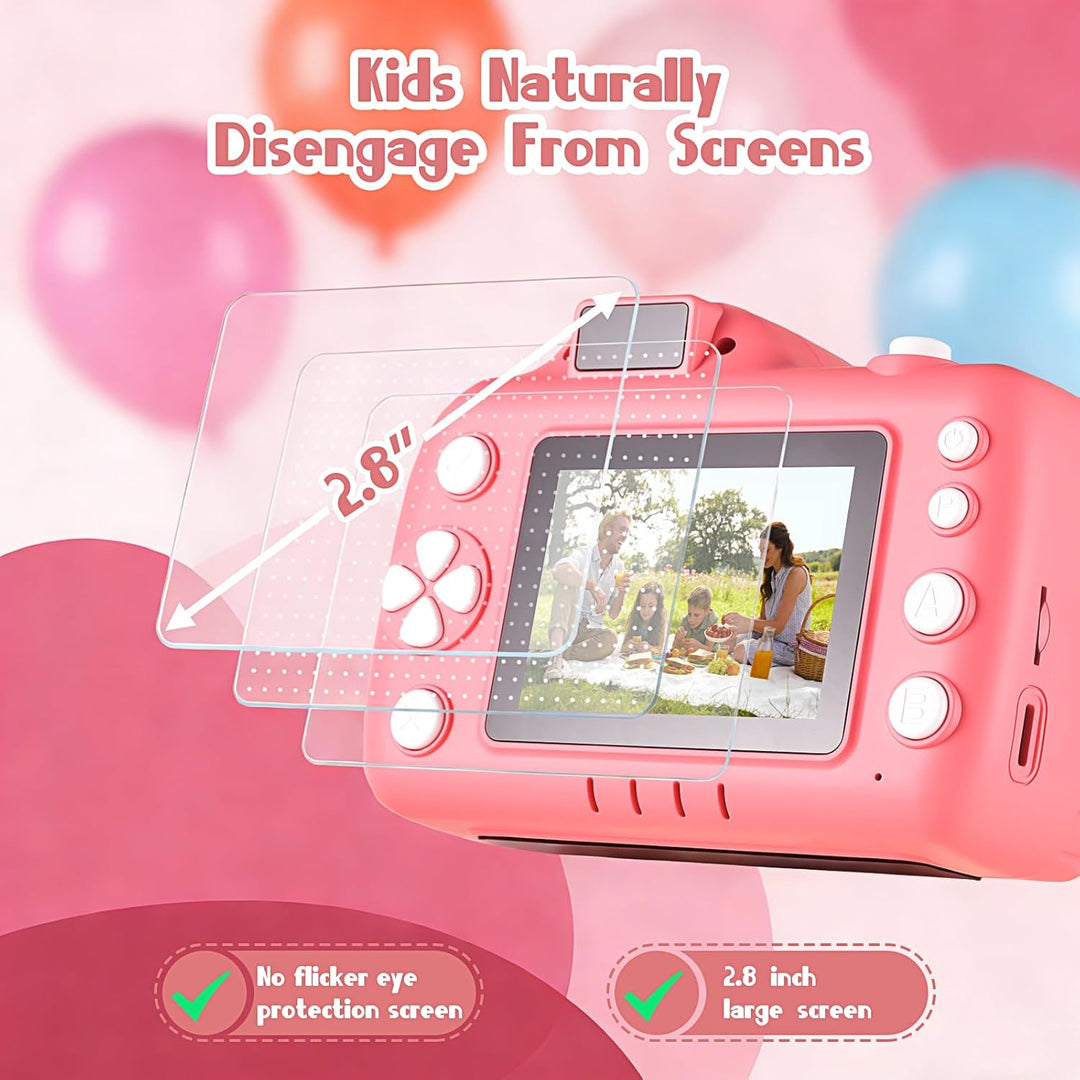 IELJYEQ Cámara digital para niños con videojuegos, cámara digital p...