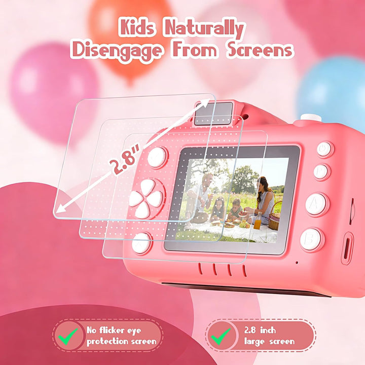 IELJYEQ Cámara digital para niños con videojuegos, cámara digital p...