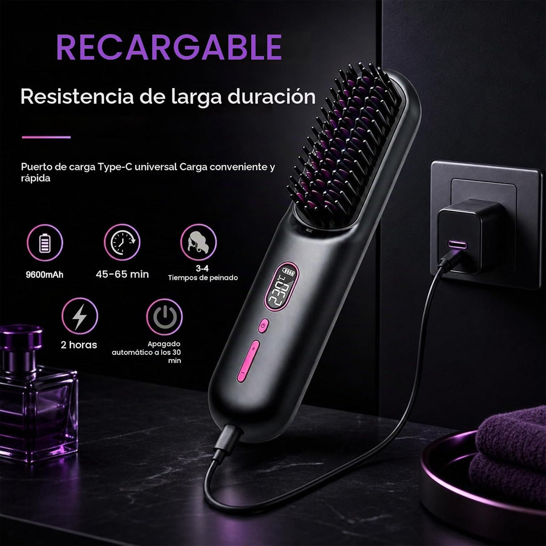 Go Brush Pro Cepillo alisador de pelo inalámbrico 9600mAh recargabl...