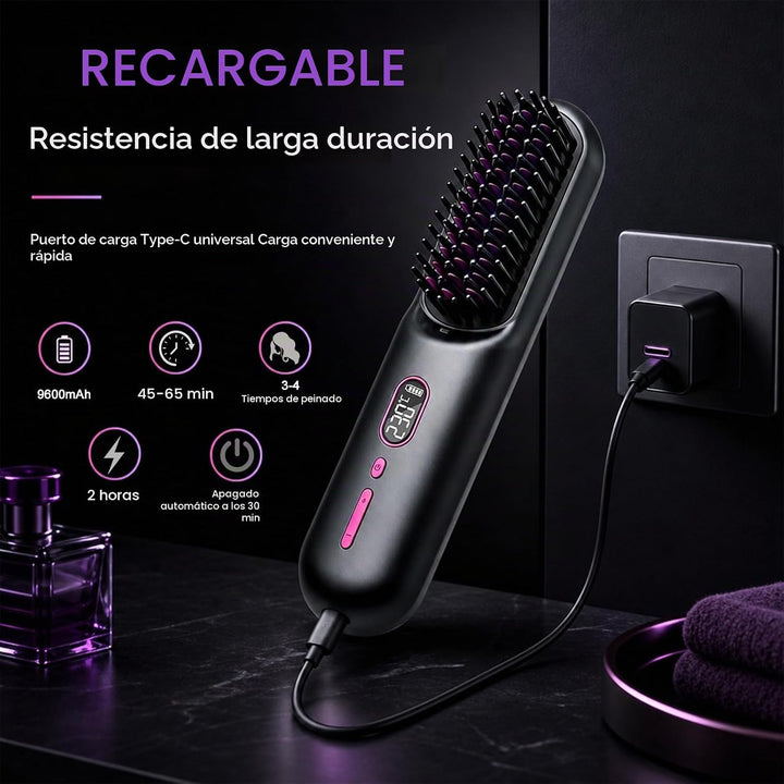 Go Brush Pro Cepillo alisador de pelo inalámbrico 9600mAh recargabl...