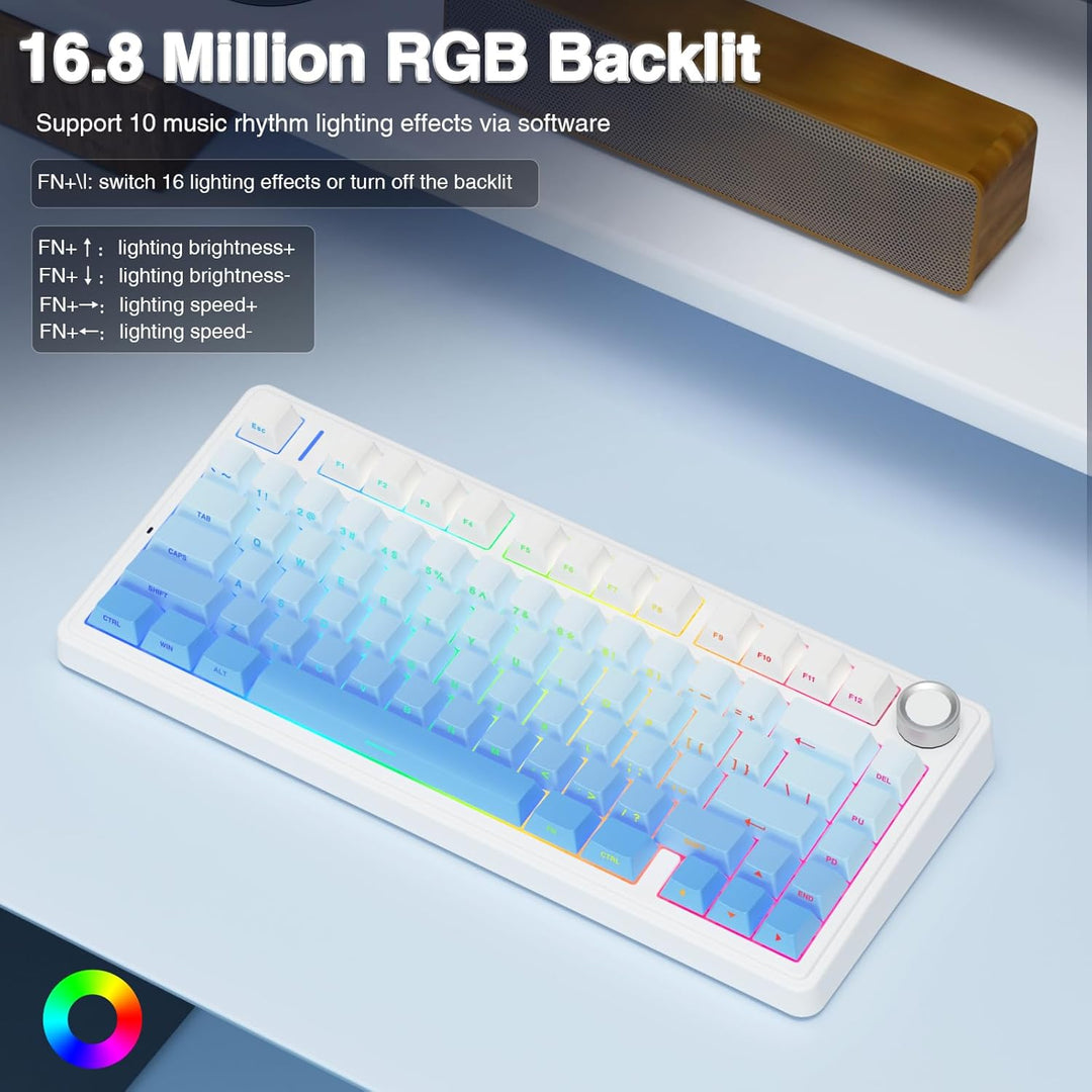 AULA F75 Pro Teclado mecánico inalámbrico, teclado personalizado in...