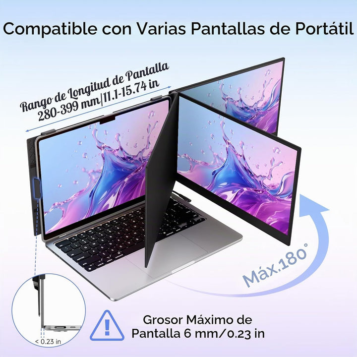 ROYY - Extensor de pantalla para laptop, monitor portátil 1080P FHD...