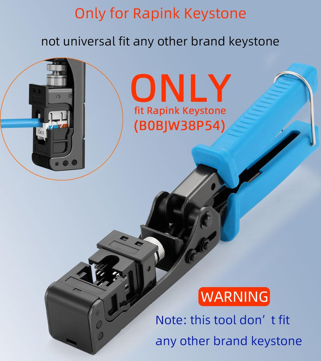 Rapink Herramienta de Conector Keystone de Velocidad para Keystone RJ45 de 90 Grados, Herramienta de Perforación Keystone Ethernet Ahorradora de Tiempo y Esfuerzo, Herramienta de Perforación Cat 6 Sin