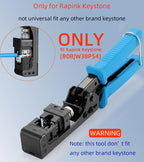 Rapink Herramienta de Conector Keystone de Velocidad para Keystone RJ45 de 90 Grados, Herramienta de Perforación Keystone Ethernet Ahorradora de Tiempo y Esfuerzo, Herramienta de Perforación Cat 6 Sin