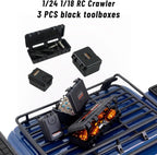 Juego de 10/12 piezas de accesorios de orugas a control remoto, kit de herramientas de recuperación de decoración a escala 1/18 1/24 para autos RC 1:18/24 como Traxxas TRX-4M, Axial SCX24, FMS