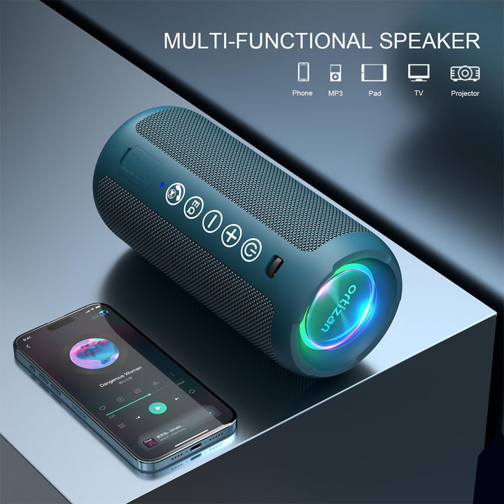 Ortizan Altavoz Bluetooth portátil: IPX7 impermeable, sonido fuerte...