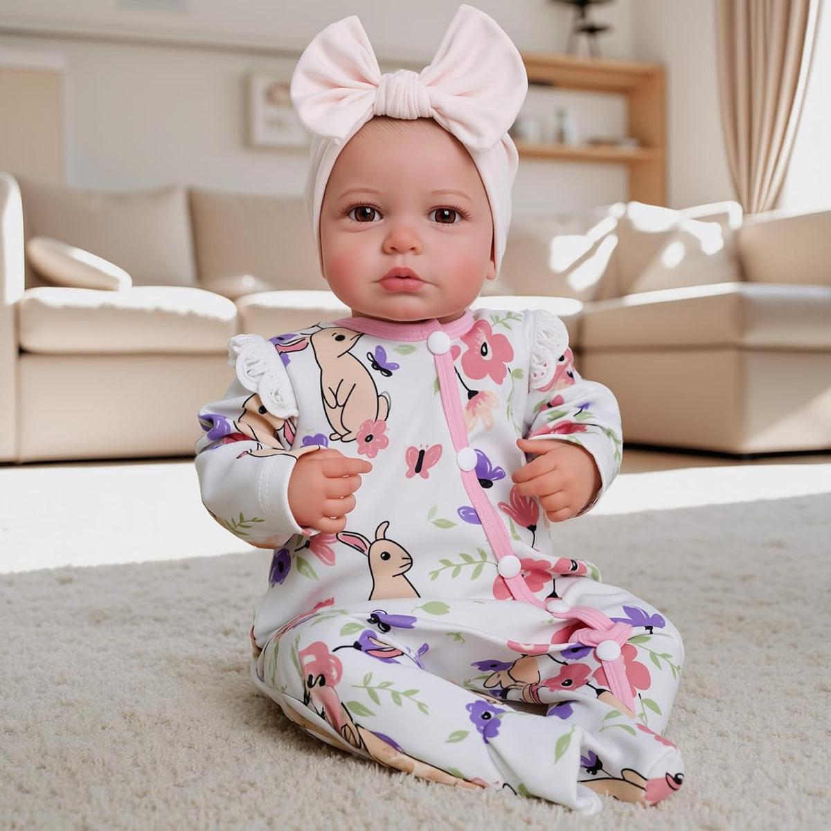 BABESIDE - Muñeca Reborn de 20 pulgadas, cuerpo de tela suave con juego de alimentación