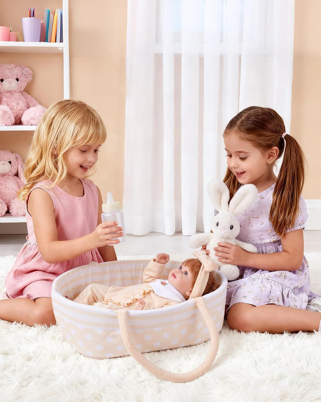 BABESIDE Juego de 8 piezas de ropa de muñeca Reborn con moisés para...