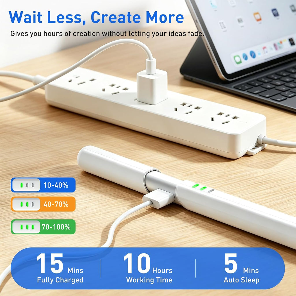 Lápiz óptico para iPad 2018-2026 de carga rápida USB C lápiz para iPad A16