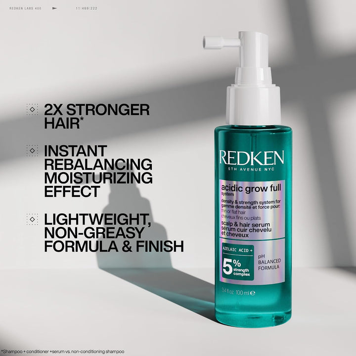 Redken Acidic Grow Full System - Suero para el cuero cabelludo y el...