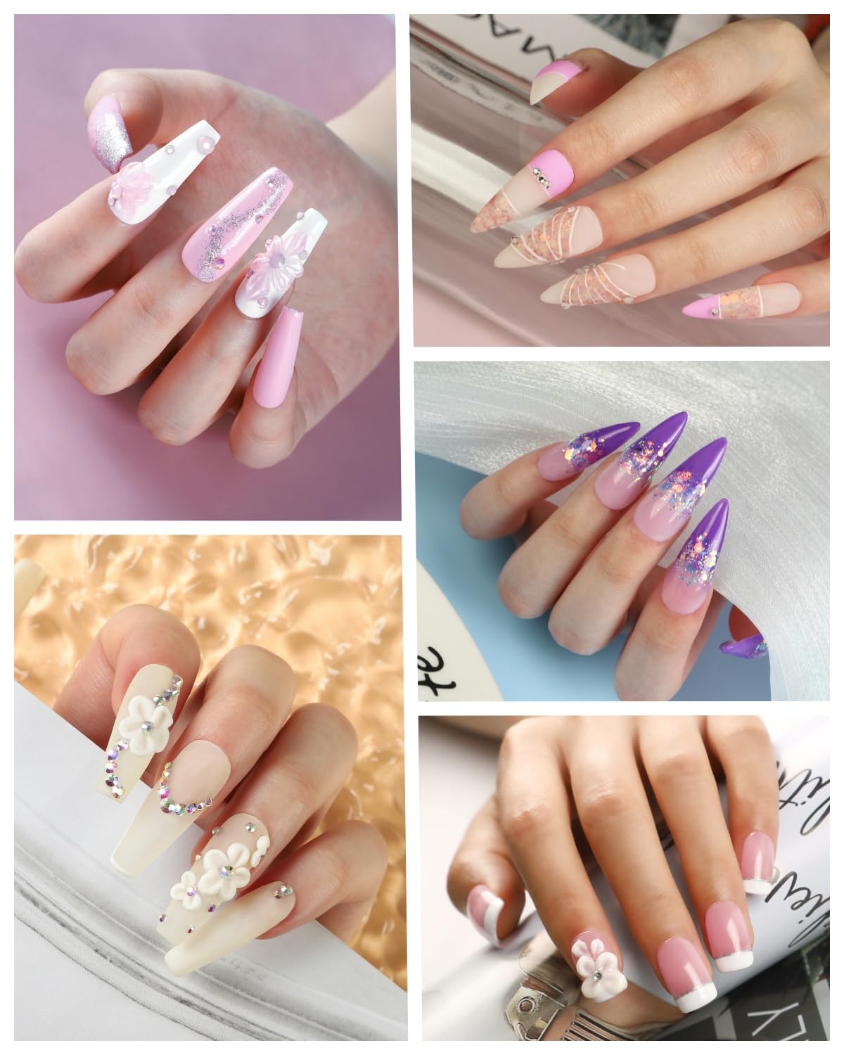 Kit de uñas acrílicas para principiantes con todo profesional, 3 pi...