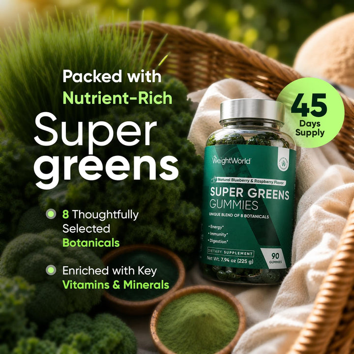 WeightWorld Super Greens Gummies - Energía, inmunidad, salud intest...