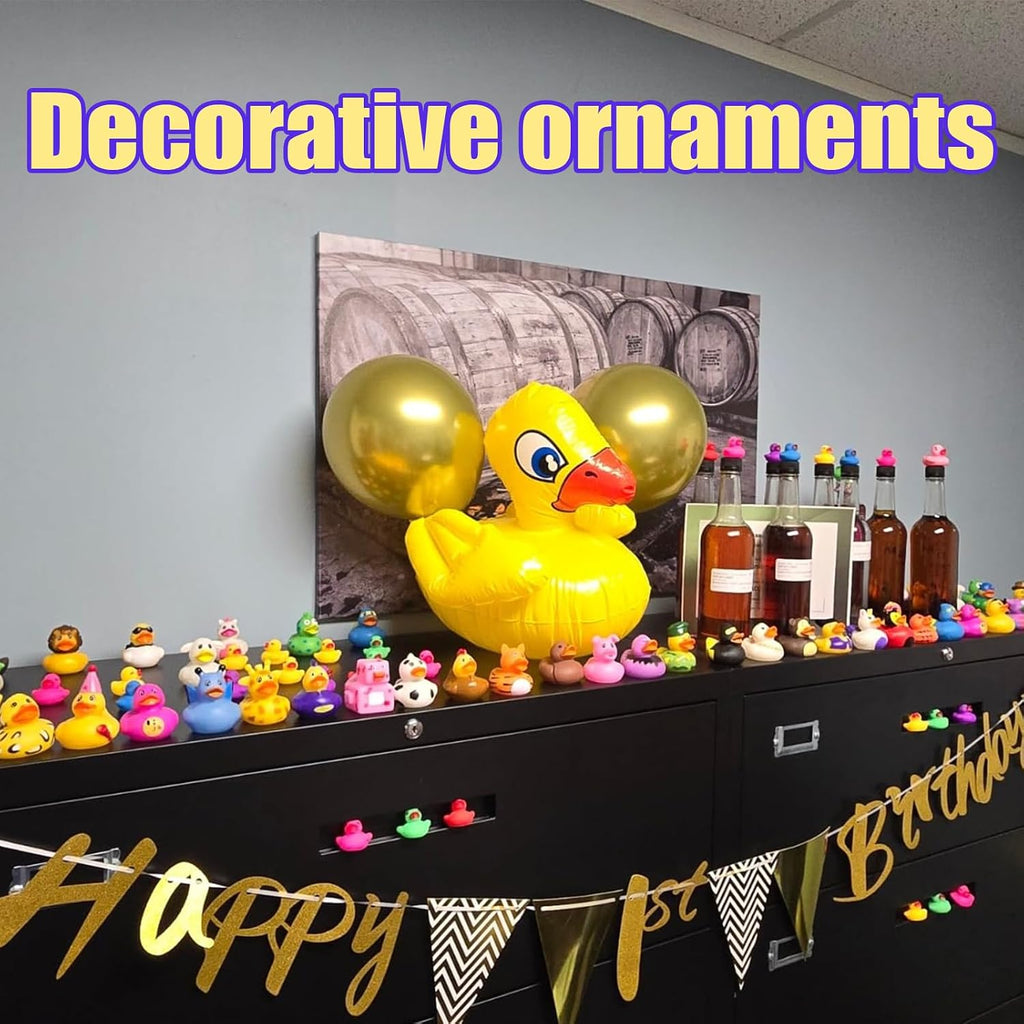 LINICE 100 patos de goma, patos surtidos aleatorios a granel, mini patitos de goma para niños pequeños, juguetes de baño para niños, juguetes de piscina para niños, regalos de cumpleaños, recuerdos de fiesta