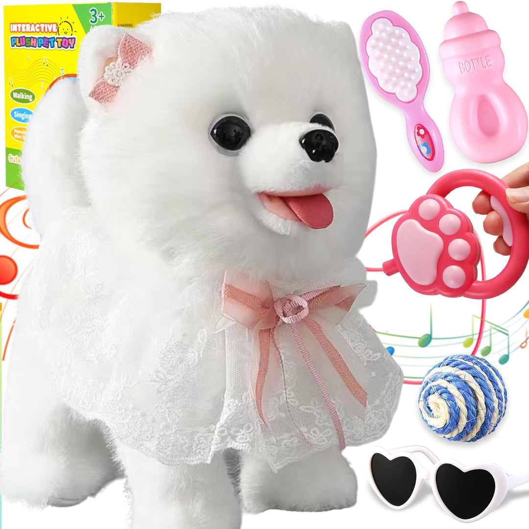 Marsjoy Samoyed - Perro de ladridos que camina para niños, robot mu...