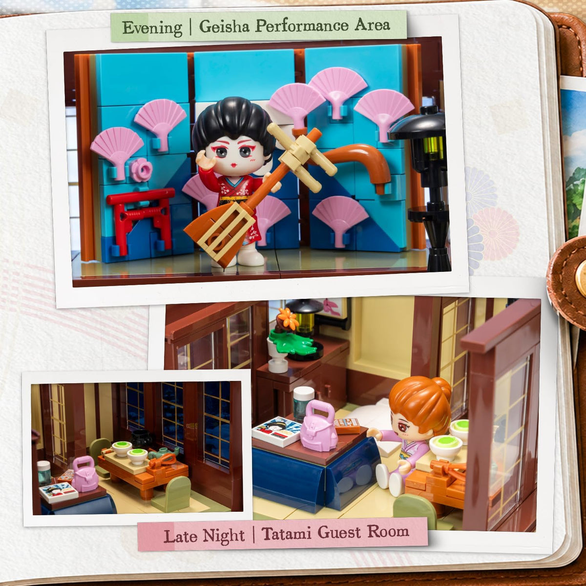 PANTASY Juego de construcción japonés Onsen para adultos, Snowy Hot Spring