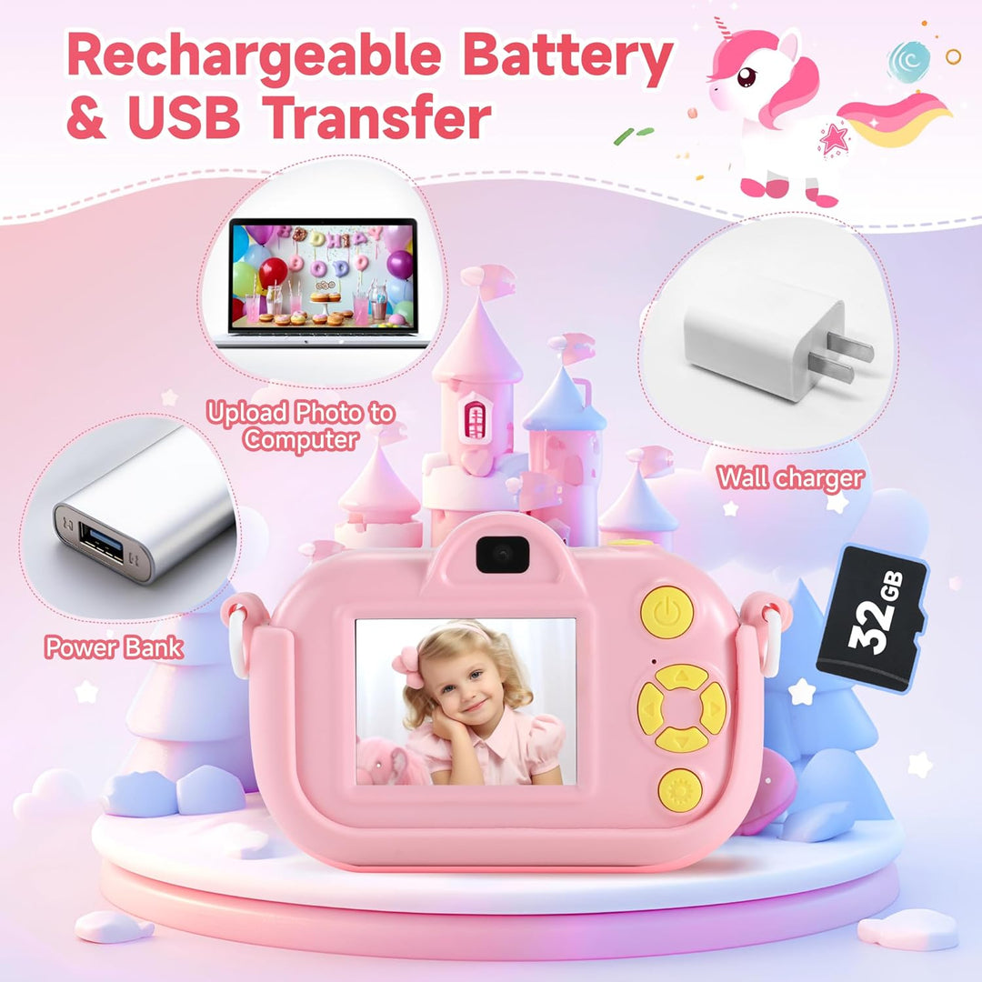 YEEHAO Cámara digital para niños para niñas de 3 a 8 años, cámara d...