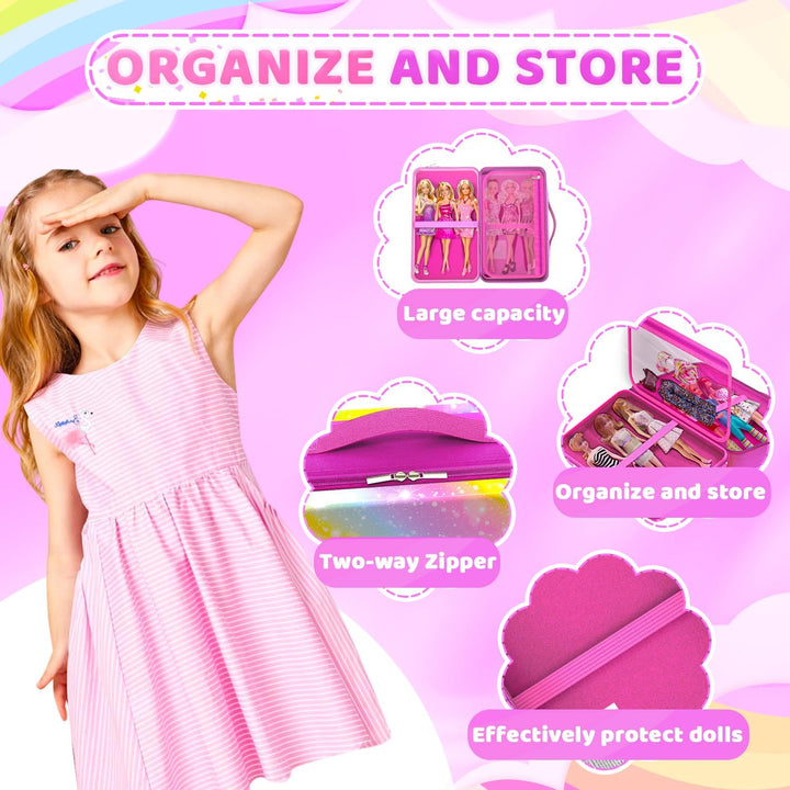 LININYHAO Funda de transporte compatible con muñecas Barbie de 12 p...