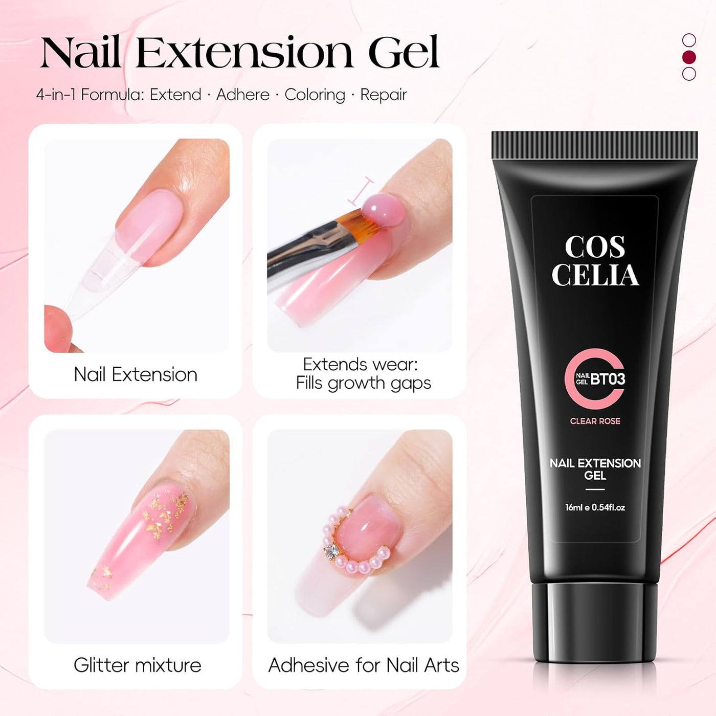 COSCELIA Kit de poligel de uñas con lámpara UV de 15 colores, gel d...