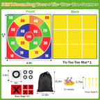 Juego gigante 2 en 1 para lanzar bolsas de frijoles de Pascua y grandes juegos al aire libre para niños adultos - 4.5 pies gigantes exteriores para césped, campamento, campo, día de juegos para niños,