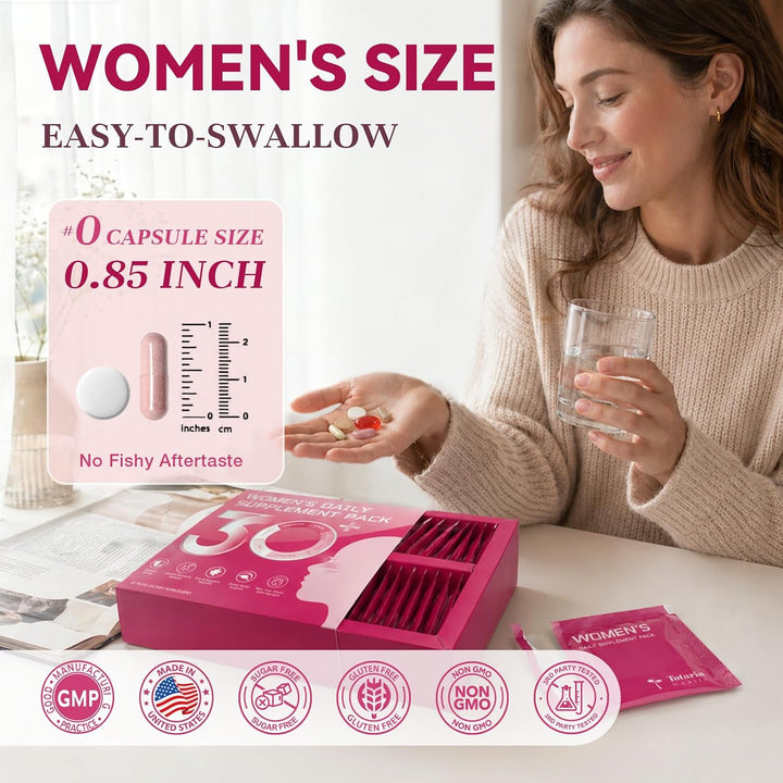 Totaria Multivitamínico para mujeres con vitamina A, B, C, D3, E, K...